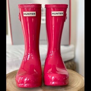Hunter Kids Gloss Rain boot Pink Size 13